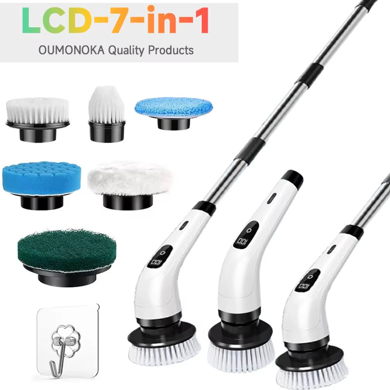 Household Cordless Spin Scrubber Kitchen Gadgets Hair Brushes Bathroom Broom Toilet Mops Electric Multipurpose Cleaning Brush